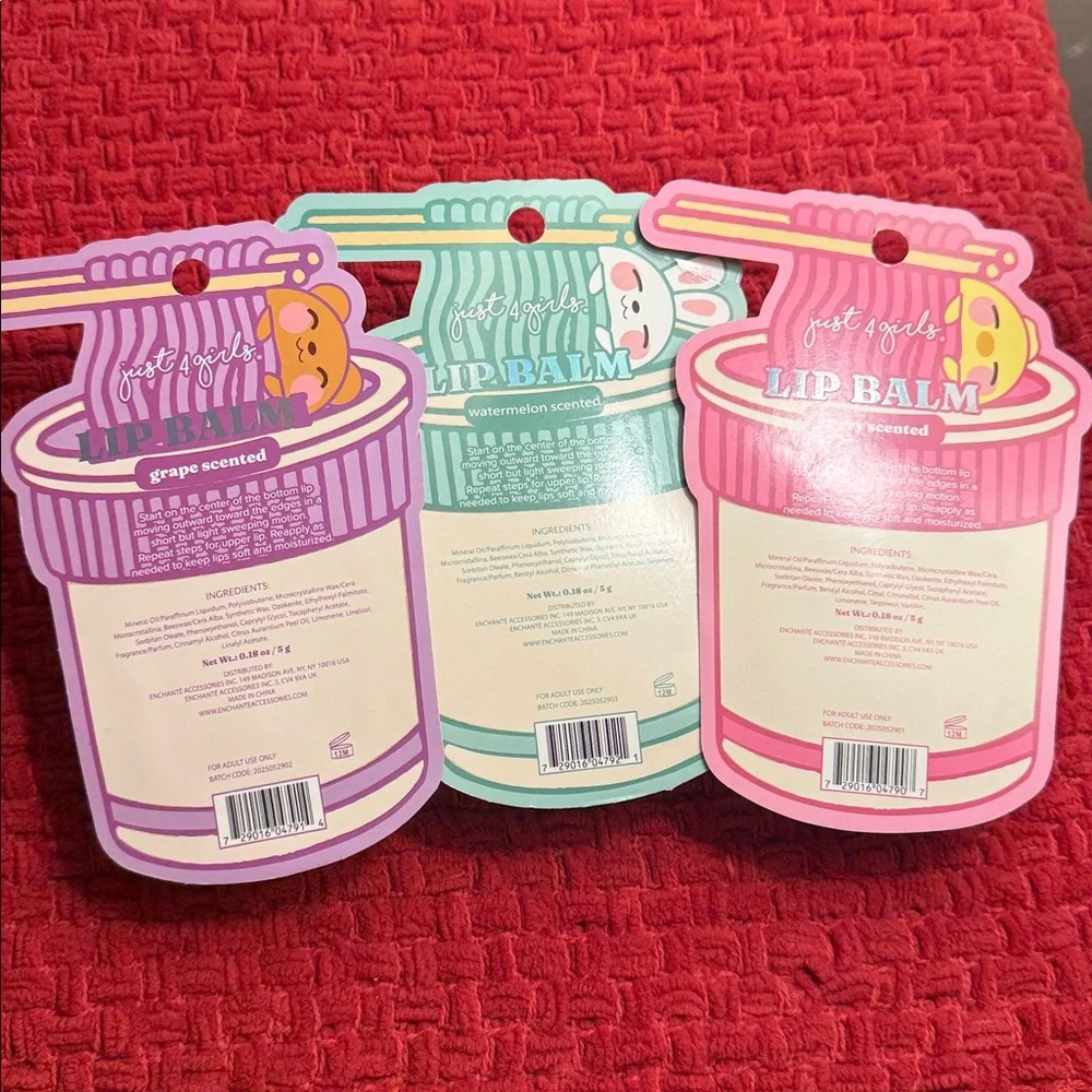 🍜🍇🍓🍉 You’re Soup - er Scented Lip Balm Set 🍉🍓🍇🍜